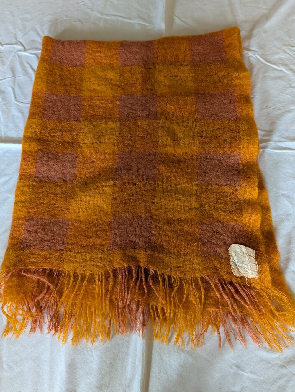 Vtg A Nethy Product Tartan Throw Blanket Fringe 48" X 60" Mohair & Wool Scotland